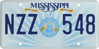 MS license plate NZZ548