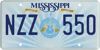 MS license plate NZZ550