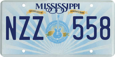 MS license plate NZZ558
