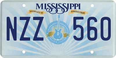 MS license plate NZZ560
