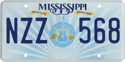 MS license plate NZZ568