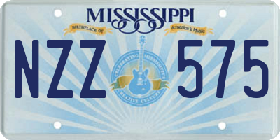 MS license plate NZZ575