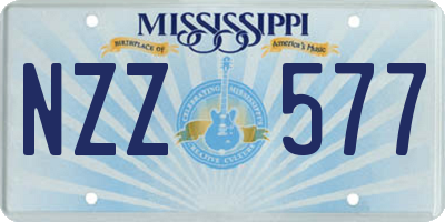 MS license plate NZZ577