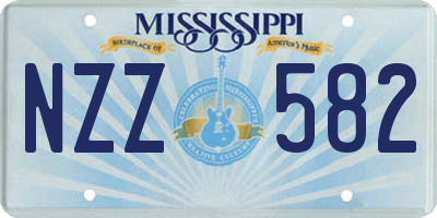 MS license plate NZZ582