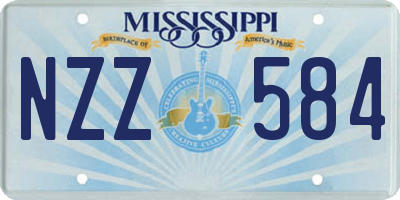 MS license plate NZZ584