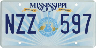MS license plate NZZ597