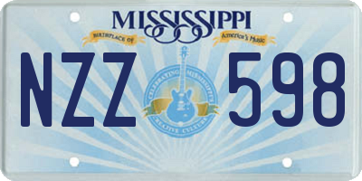 MS license plate NZZ598