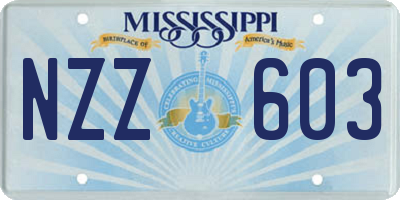 MS license plate NZZ603