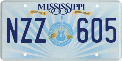 MS license plate NZZ605
