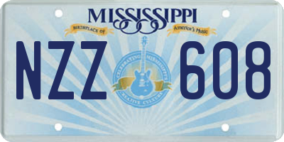 MS license plate NZZ608