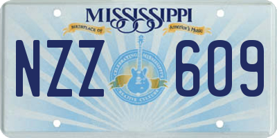 MS license plate NZZ609
