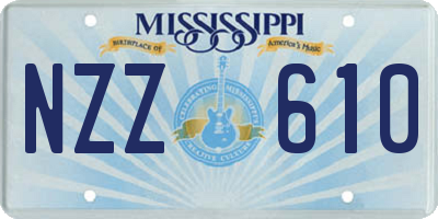 MS license plate NZZ610