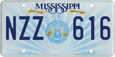 MS license plate NZZ616