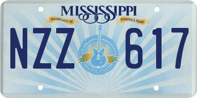 MS license plate NZZ617