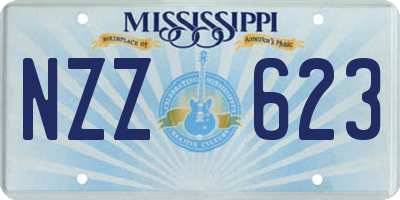 MS license plate NZZ623