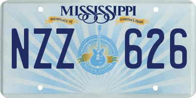 MS license plate NZZ626