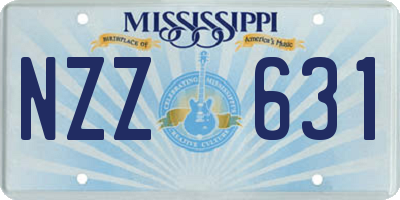 MS license plate NZZ631