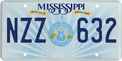MS license plate NZZ632