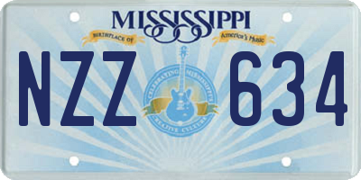 MS license plate NZZ634