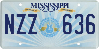 MS license plate NZZ636