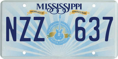 MS license plate NZZ637