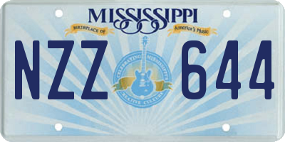 MS license plate NZZ644