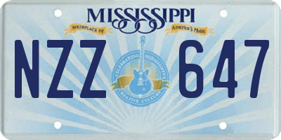 MS license plate NZZ647