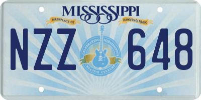 MS license plate NZZ648