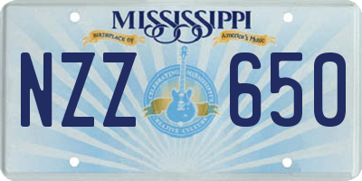 MS license plate NZZ650