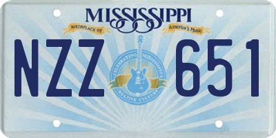 MS license plate NZZ651