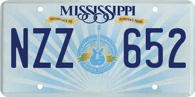MS license plate NZZ652