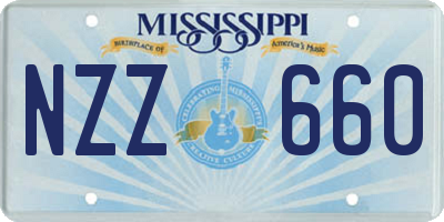 MS license plate NZZ660