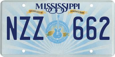 MS license plate NZZ662