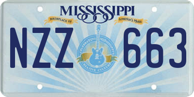 MS license plate NZZ663