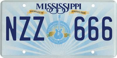 MS license plate NZZ666