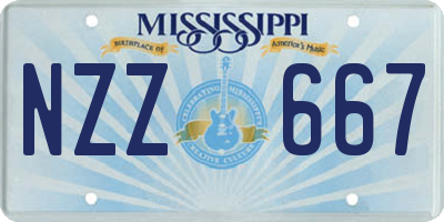 MS license plate NZZ667