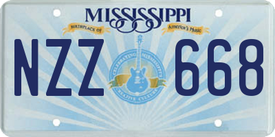MS license plate NZZ668