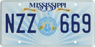 MS license plate NZZ669