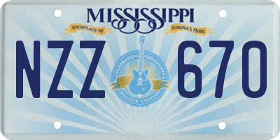 MS license plate NZZ670