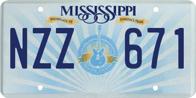 MS license plate NZZ671