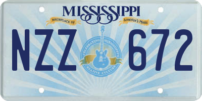 MS license plate NZZ672