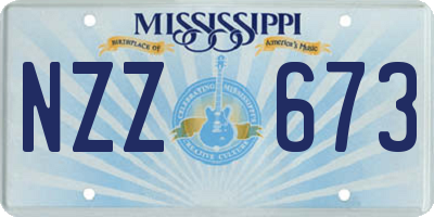 MS license plate NZZ673