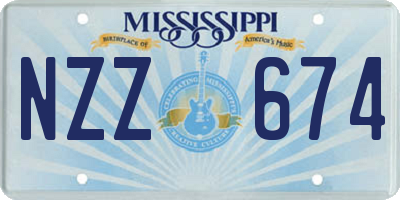 MS license plate NZZ674