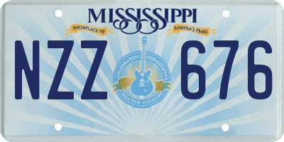 MS license plate NZZ676