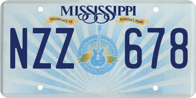 MS license plate NZZ678