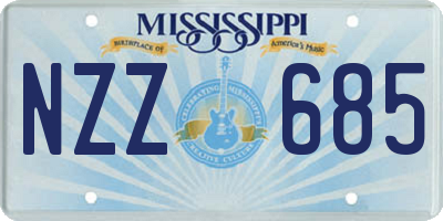 MS license plate NZZ685