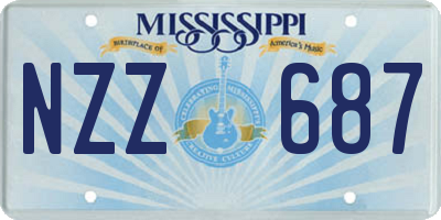MS license plate NZZ687