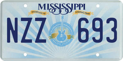 MS license plate NZZ693