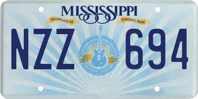MS license plate NZZ694