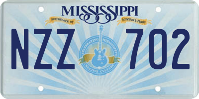 MS license plate NZZ702